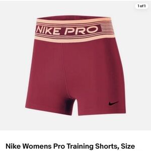 Nike Women's Pro Athletic Shorts - Burgundy